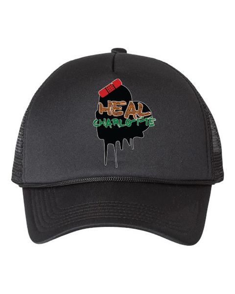 My Heal Charlotte Black Logo Trucker