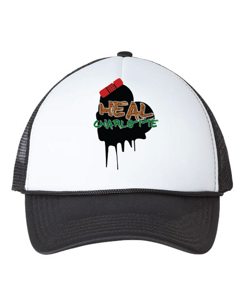 My Heal Charlotte Black Logo Trucker