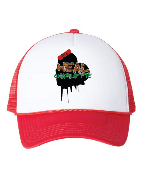 My Heal Charlotte Black Logo Trucker