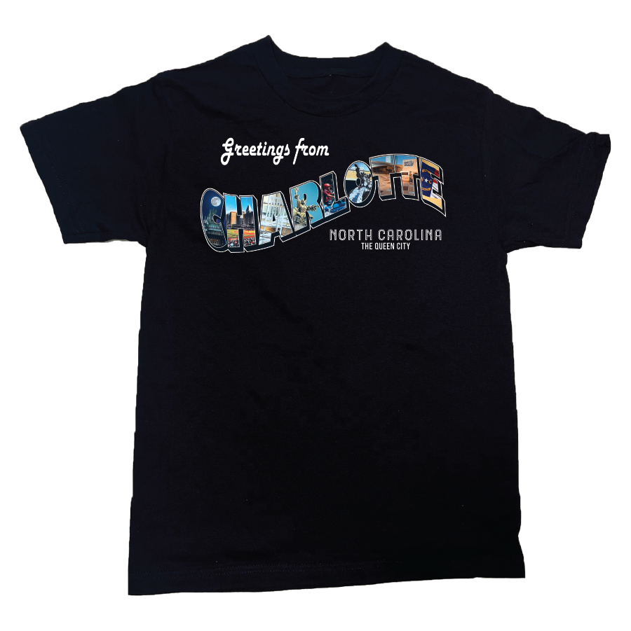 The Greetings From Charlotte T-shirt in Black