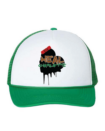 My Heal Charlotte Black Logo Trucker