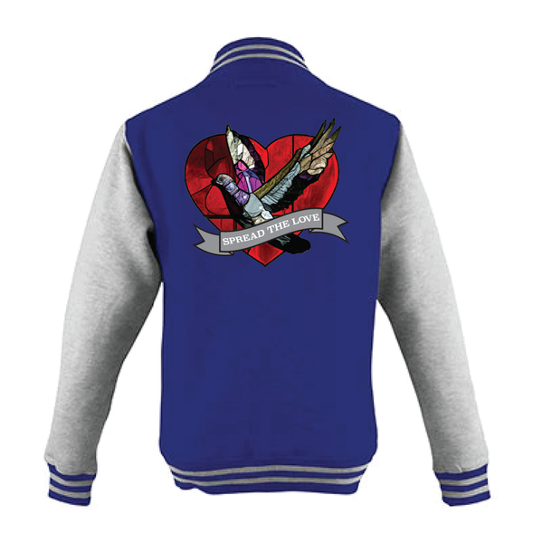 The stop the violence varsity jacket in Royal Blue/Heather