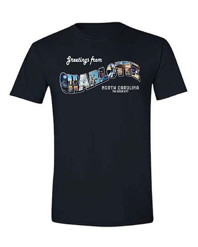 The Greetings From Charlotte T-shirt in Black